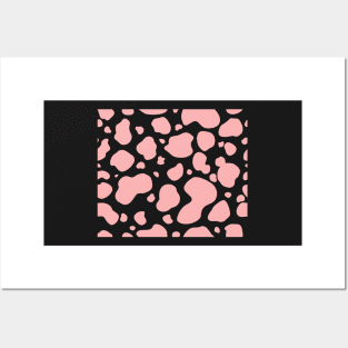 pink cow print Posters and Art